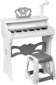 BIAŁE PIANINO Piękne Pianinko dla dzieci do grania Organy mp3 +MIKROFON