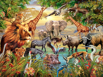 HAFT DIAMENTOWY Diamond Painting Mozaika Diamentowa Dla Dzieci Dżungla