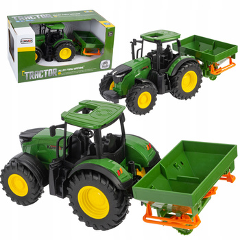 Duży Traktor Ciągnik z podnoszonym siewnikiem Koła Gumowe