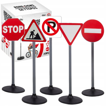 Znaki drogowe zabawkowe Zestaw Duże znaki edukacyjne Duży znak drogowy x5