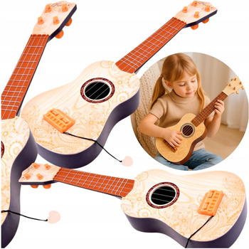 GITARA DREWNIANA AKUSTYCZNA DZIECIĘCA INSTRUMENT DLA DZIECI METALOWE STRUNY